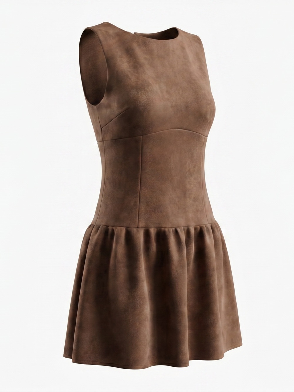Francesca's Collections Brown Sleeveless Fit-and-Flare Mini Dress, runs small..